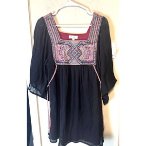 Altar’d State Boho Hippie Blouse Top gauzy flowy oversized sz S cotton tunic